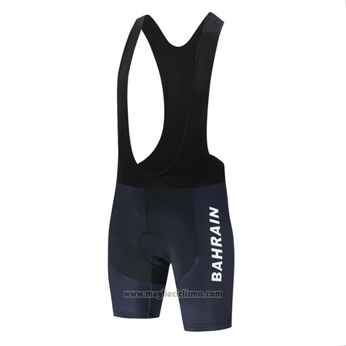 2020 Abbigliamento Ciclismo Bahrain Arancione Nero Manica Corta e Salopette